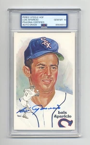 LUIS APARICIO SUPERB GEM MINT 10 PSA/DNA SIGNED PEREZ STEELE POST CARD - Bild 1 von 1