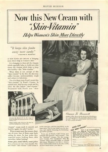 1937 Ponds "Skin-Vitamin” Cream  Vintage Print Ad - Picture 1 of 1