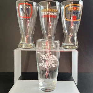 Vintage Guiness Molson Labatt Anhueser Bush "Cheers" Set of 4 Pilsner Glasses - Picture 1 of 13