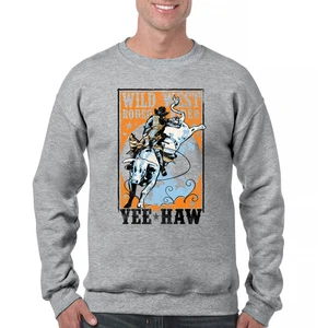 Wild West Rodeo Rider Sweatshirt Bull Riding Cowboy Ranch Country Crewneck - Picture 1 of 43