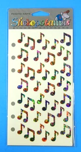 Jazzy Notes Music Glitter Stickopotamus Confezione 1 Foglio Adesivo - Foto 1 di 4