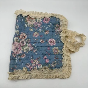 Quilted Floral Handmade Project Bag Travel Vintage 80s Pockets Pincushion - Picture 1 of 8