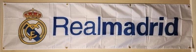 Real Madrid Soccer Futbol Huge 2x8 Foot Banner Flag With Metal Grommets - Image 1 of 2
