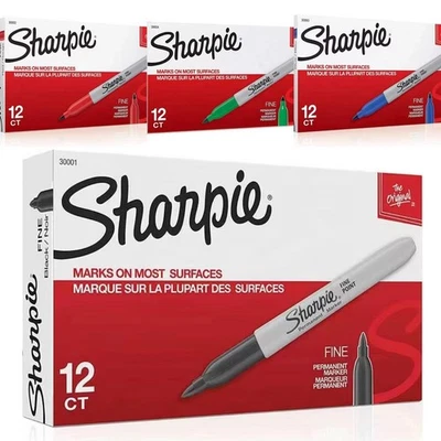 Black Sharpie Pens permanent marker Pen Fine Point Tip Markers New