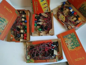 Vintage Noma Christmas Lights Colored 1930’s Beads 4 Boxes 1 String w/out bulbs - Picture 1 of 12