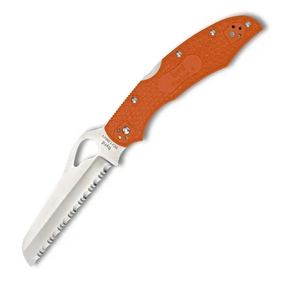 SPYDERCO Cara Cara Rescue 2 FRN Orange Handle SpyderEdge Folding Knife BY17SOR2 - Image 1 of 2
