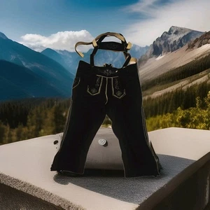 Oktoberfest, Kniebundlederhose von Almsach, schwarz Gr. 50, Trachtenlederhose - Bild 1 von 9