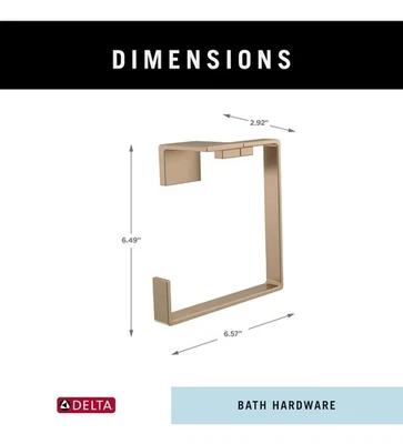 Anillo Toalla Delta 77746-CZ Colección Vero Champagne Bronce Gancho Único Foto 1 de 4