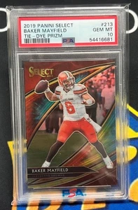 PSA 10 Panini Select Field Level Tie-Dye Prizm #213 Baker Mayfield /25 BUCS - Foto 1 di 3