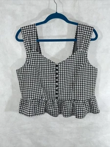 Forever 21+ Plus Strick Crop Top Gr. 2X Kariert - Bild 1 von 11