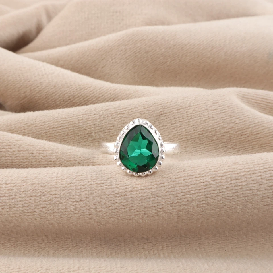 Chrome Diopside Gemstone 925 Stamped Silver Handmade Jewelry Ring For Engagement - Image 1 of 4