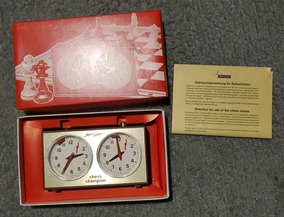 Jerger Chess Champion Clock Germany Vintage Analog Chess Timer – New Open Box - Image 1 of 4