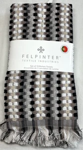 FELPINTER ASCIUGAMANI CUCINA (3) NERO BIANCO CHECK 19 1/2 X 27 1/2 PORTOGALLO NUOVI CON ETICHETTE - Foto 1 di 2