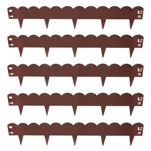 5-Piece Steel Scalloped Garden Edging Border - 41.75" - Brown by Sunnydaze - Picture 1 of 11