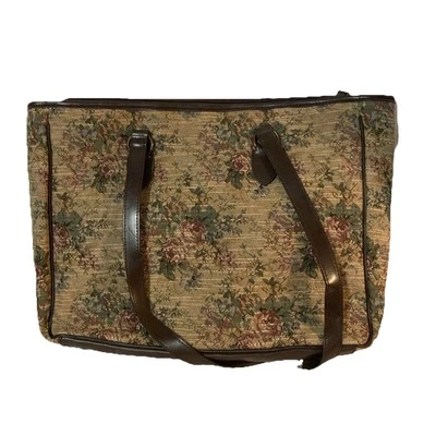 Cartera tapiz Appleseed’s hecha en Italia floral con correas de cuero e parte inferior nueva Foto 1 de 4