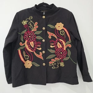 Vintage Alex Kim Kimono Style Embroidered Womens Blazer - 1x - Picture 1 of 5