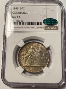 1935 Connecticut Commemorative Half Dollar NGC MS67 CAC - Bild 1 von 4