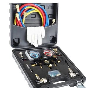 AC Messgeräte, A/C Krümmer Messgerät Set für R134a R22 R12 R502, Professional #A302 - Bild 1 von 6