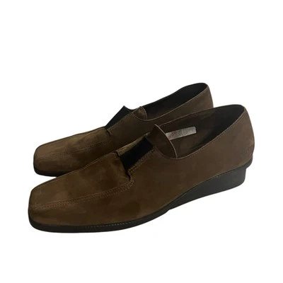 Arche Women’s Nubuck Suede Wedge Loafers Brown US Size 10 - Image 1 of 4
