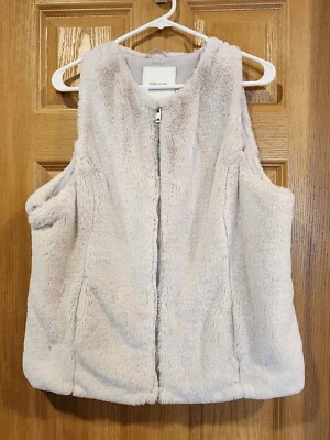 Maurices 人造毛皮拉链前背心 尺寸 L 预装 状况良好 — 第 1/4 张图片