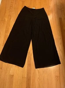 La PERLA Black Palazzo Pants Wide leg - sz 48 Made In Italy Side Zipper Lined - Picture 1 of 8