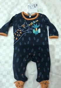 Baby Boy Coverall Sz000 A- Roar-able Tiger, Navy L/S NWT Rrp $15. - Picture 1 of 3