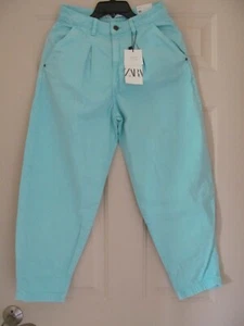 Zara Slouchy Jeans Gr. 4 Türkis Blau Neu mit Etikett - Bild 1 von 9