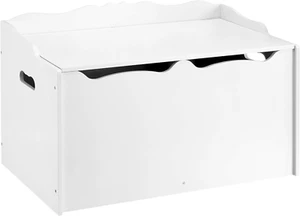 Fun Kids Wooden Toy Box Storage Chest, White, 30" x 18" x 19 - Picture 1 of 10