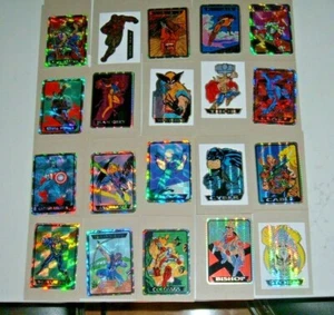 20 Card Lot 1993 Marvel Masterpieces Vending Machine Prism Stickers - Foto 1 di 7