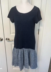Amadi Kris Bubble Dreindi Kleid Small S Denim Stretch Denim Schößchen $ 175 unverbindliche Preisempfehlung des Herstellers neu mit Etikett - Bild 1 von 12