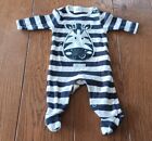 Baby Boys Zebra Print Stripe F&F Babygrow Newborn Upto 1 Month Sleepsuit Babygro
