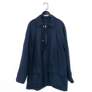 Sergio Tacchini Navy Blue Collared Zip Up Padded Mid-Length Overcoat - Size M - Picture 1 of 10
