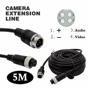 5M 4Pin Video Extension Cable Wire For Rear View Reversing Camera Car Truck - Picture 1 of 9