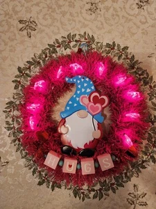 Valentine's Day LED light Heart Wreath Door Wall Hanger - Picture 1 of 2