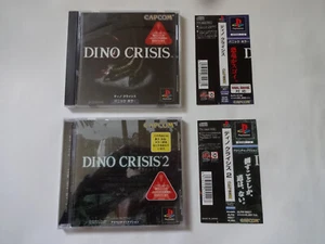 DINO CRISIS & DINO CRISIS 2 Set Sony PlayStation 1 PS1 CAPCOM w/Obi NTSC-J Japan - Picture 1 of 22