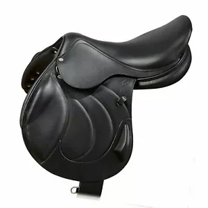 Beste Qualität Pferd Englisch Springsattel mit Kuh super weiches Leder / alle Größen - Bild 1 von 3