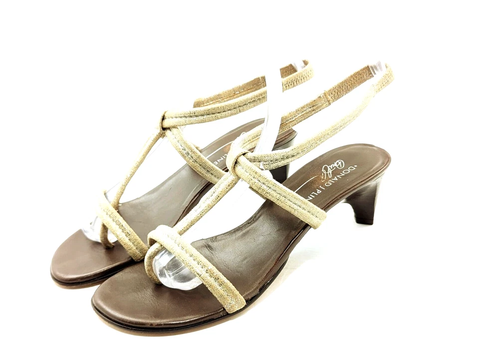 Donald J Pliner Womens Brown Beige Slingback Sandals Size 6 M Medium Leather - Image 1 of 4