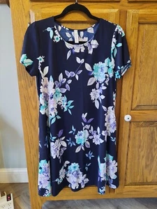 Vestido para mujer miel - azul marino floral estilo boutique - talla pequeña - Imagen 1 de 4