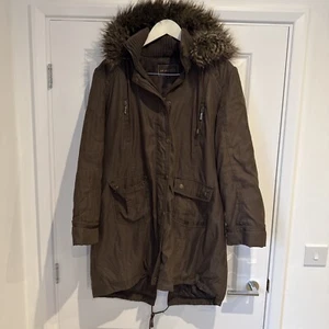 Per Una Women’s Brown Parka Coat Size Large - Picture 1 of 5
