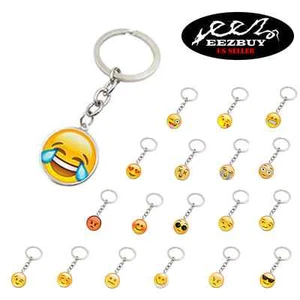 19 Different Choices EMOJI FACES Keychain EMOTICON FACE 3D Key Ring - Picture 1 of 23