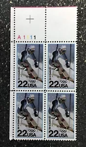1988USA #2369 22c Winter Olympics Calgary 88 - Plate Block of 4 (#A1111) Mint - Picture 1 of 1