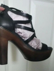 UGG Strappy High Heel Sandals Black Size US 6.5 - Picture 1 of 8