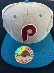 Philadelphia Phillies Throwback Road Blue Gray 1970’s Snapback Baseball Cap Hat - Picture 1 of 5
