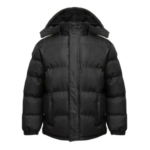 NWT Men’s WARM Puffer Jacket Bubble Coat Fleece lined Zip-off hood Size S-6XL - Picture 1 of 11