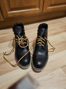 Milwaukee Boots Mens Brady Cap Toe Black Leather 9.5 M - Picture 1 of 11