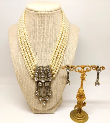 Collar y pendientes con borla de cristal de perlas sintéticas HEIDI DAUS "An Affair to Remember" Foto 1 de 4