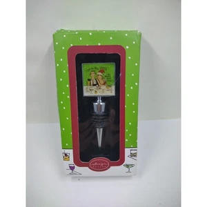 Emerson Christmas Holiday Wine Stopper Joy To The World The Drinks Have Come - Picture 1 of 2