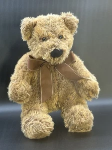 FAO Schwarz 19" CUDDLY Teddy Bear Big Brown Ribbon Bow 2011 Toys R Us - Picture 1 of 6