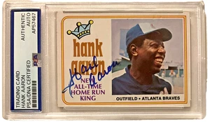 Hank Aaron HOF Braves Signed 1989 Topps #663 Baseball Card PSA/DNA - Picture 1 of 3