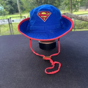 Superman Six Flags Unisex Hat Snap Up Sides Sun Hat Windy Day 4 vents Airflow - Picture 1 of 5